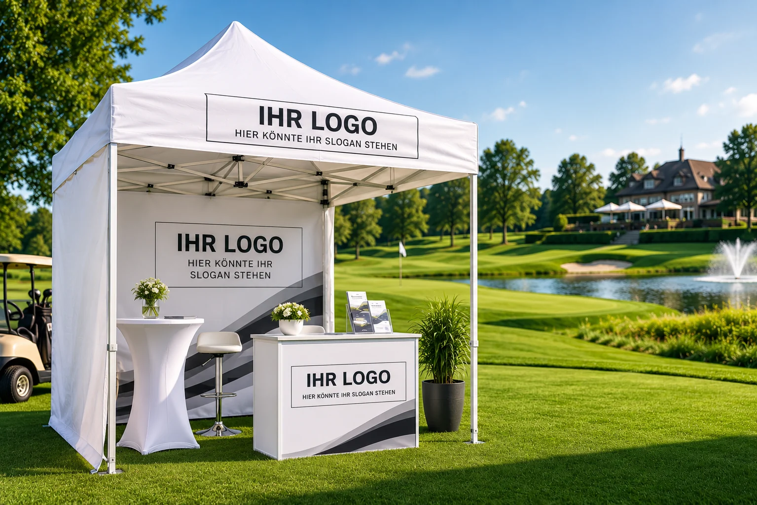 Unicorn-Sponsoring mit eigenem Markenstand am Golfplatz